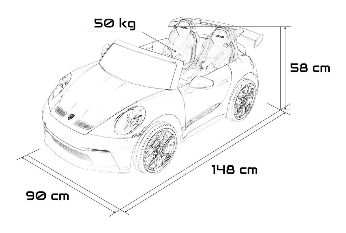 1. Mașinuță electrică pentru copii, model sport, dimensiuni compacte și design realist.
