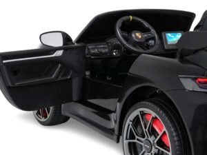Mașină electrică pentru copii Porsche, design realist și funcționalitate pentru joacă distractivă.
