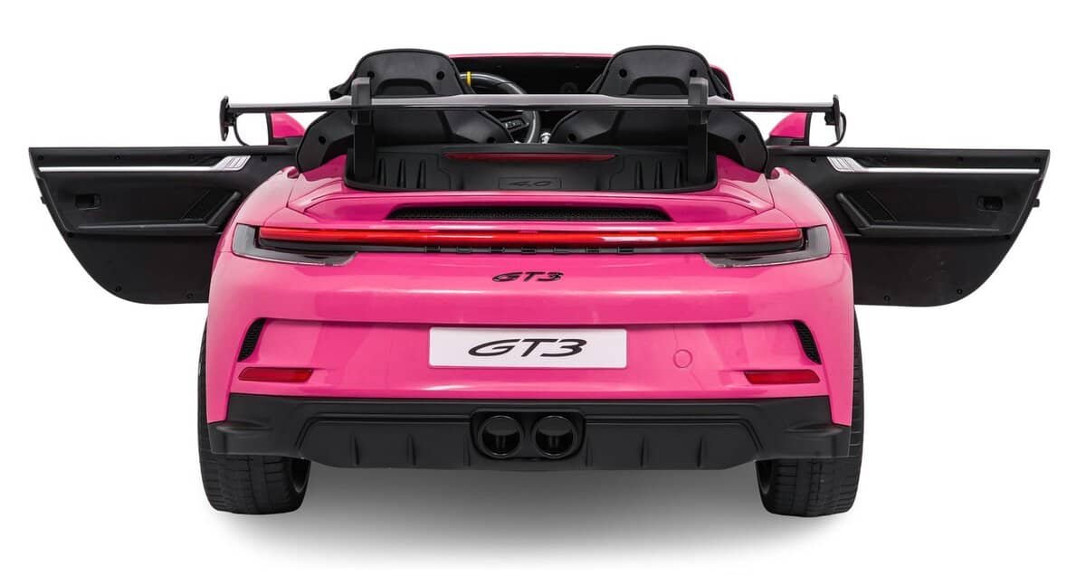 Mașină sport Porsche GT3 roz pentru copii, joacă și aventură pentru cei mici.