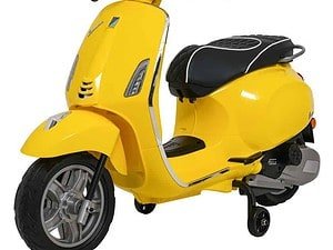 1. Jucărie electrică: scuter pentru copii, model vesel galben, cu design realist și detalii captivante.