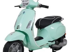 Mini motocicletă electrică pentru copii, culoare mentă, jucarie sigură și distractivă pentru cei mici.