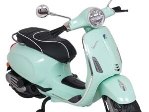 Jucarie Vespa electric pentru copii, design realist, mașinuță pentru joacă în curte sau interior.