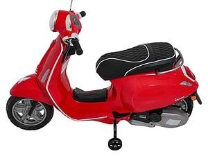 Jucarie motocultor electric pentru copii, colorat in roșu și negru, pentru joaca și aventură.