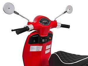 Red electric scooter, children's toy, perfect for outdoor play, safe and durable.