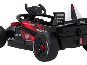 Mini mașină de Curse electrică pentru copii, model sport Porsche negru.
