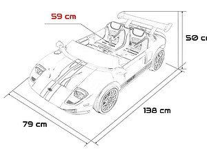 1. Masina de jucarie sport cu dimensiuni exacte pentru jocuri imaginative.