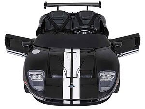 1. Mașinuță electrică sport pentru copii, model de lux cu design modern negru și alb.