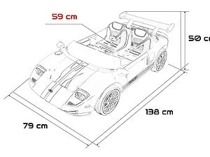 1. Masinuta electrică pentru copii, model sport, dimensiuni compacte și sigure.