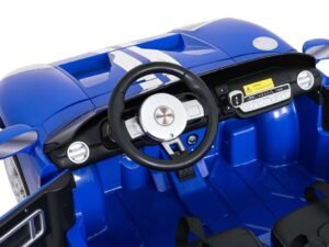 Mașină electrică copii albastră, design realist, jucărie auto pentru copii, cadou perfect pentru copii.