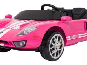 Mașină electrică copii Ford GT roz, jucărie de calitate pentru copii, design realist și sigur.