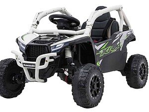 Mașinuță electrică pentru copii, model off-road, sigură și durabilă, ideală pentru joacă în grădină.