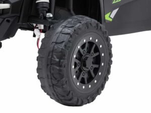 Roti off-road pentru mașinuțe electrice, durabile și aderente, ideale pentru teren accidentat.