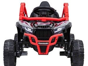 1. Mașinuță electrică pentru copii, model ATV negru și roșu, sigur pentru joacă.