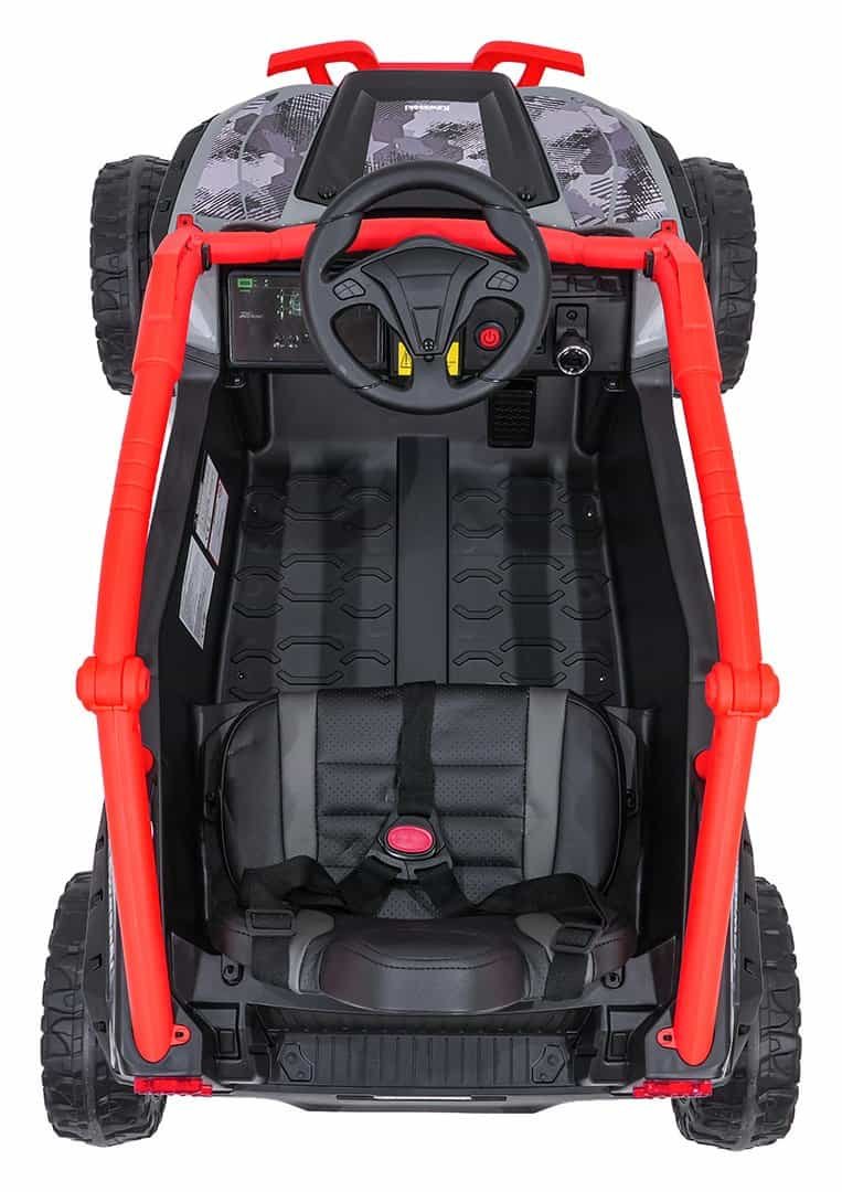 Mașinuță electrică pentru copii, design realist, ideală pentru joacă outdoor și interior.