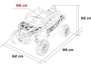 Mini mașină electrică pentru copii, durabilă și sigură, ideală pentru joacă în curte sau grădină.