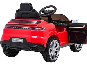 Mașină electrică pentru copii Porsche Cayenne roșie, jucărie de calitate pentru cei mici.