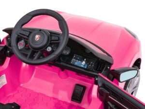 Jucarie auto electrică pentru copii, mașinuță sport roz, design realist și sigură.