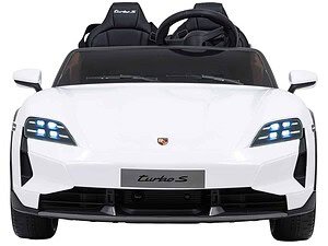 1. Mașină electrică sport albă pentru copii cu design modern și lumini LED.