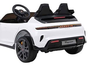 Mașină electrică pentru copii Porsche, model Taycan, ideală pentru joacă și activități distractive.