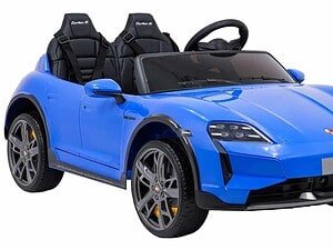 Mașinuță electrică pentru copii Porsche Taycan, model sport stilat, perfectă pentru distracție.