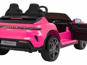1. Mașină electrică pentru copii Porsche Taycan roz, jucărie de calitate premium.