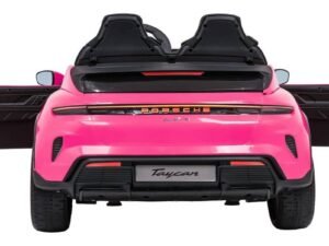 Jucarie auto electrică Porsche Taycan pentru copii, design realist, pentru distracție și joacă în siguranță.