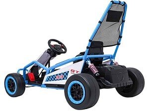 Mașinuță electrică pentru copii, design sportiv și sigur, ideală pentru jocuri și distracție în aer liber.