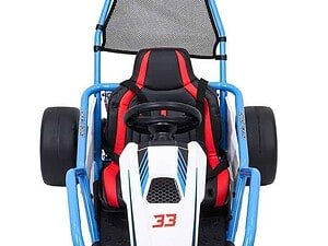 1. Mașină de joc pentru copii, cu design sport și siguranță, perfectă pentru distracție în curte.