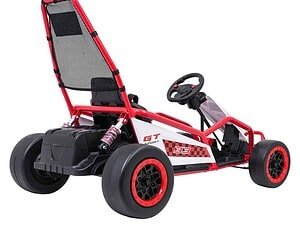 1. Mașinuță de roți pentru copii, model sport, culoare roșie cu negru.