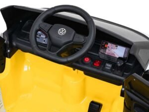 .volkswagen jucarie masina copii, interior pedale, volan, display, gps, scaune copii, jucarie electronică.
