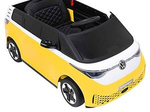 Mașinuță electrică pentru copii Volkswagen, model jucărie, perfectă pentru distracție sigură în curte.