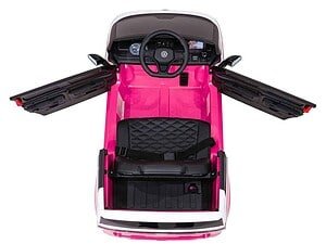 Jucărie mașină electrică pentru copii, culoare roz, control prin telecomandă și scaun confortabil.