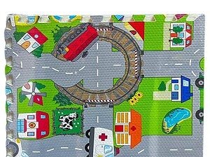 - Covorasul se asambleaza tip puzzle din 4 bucati.